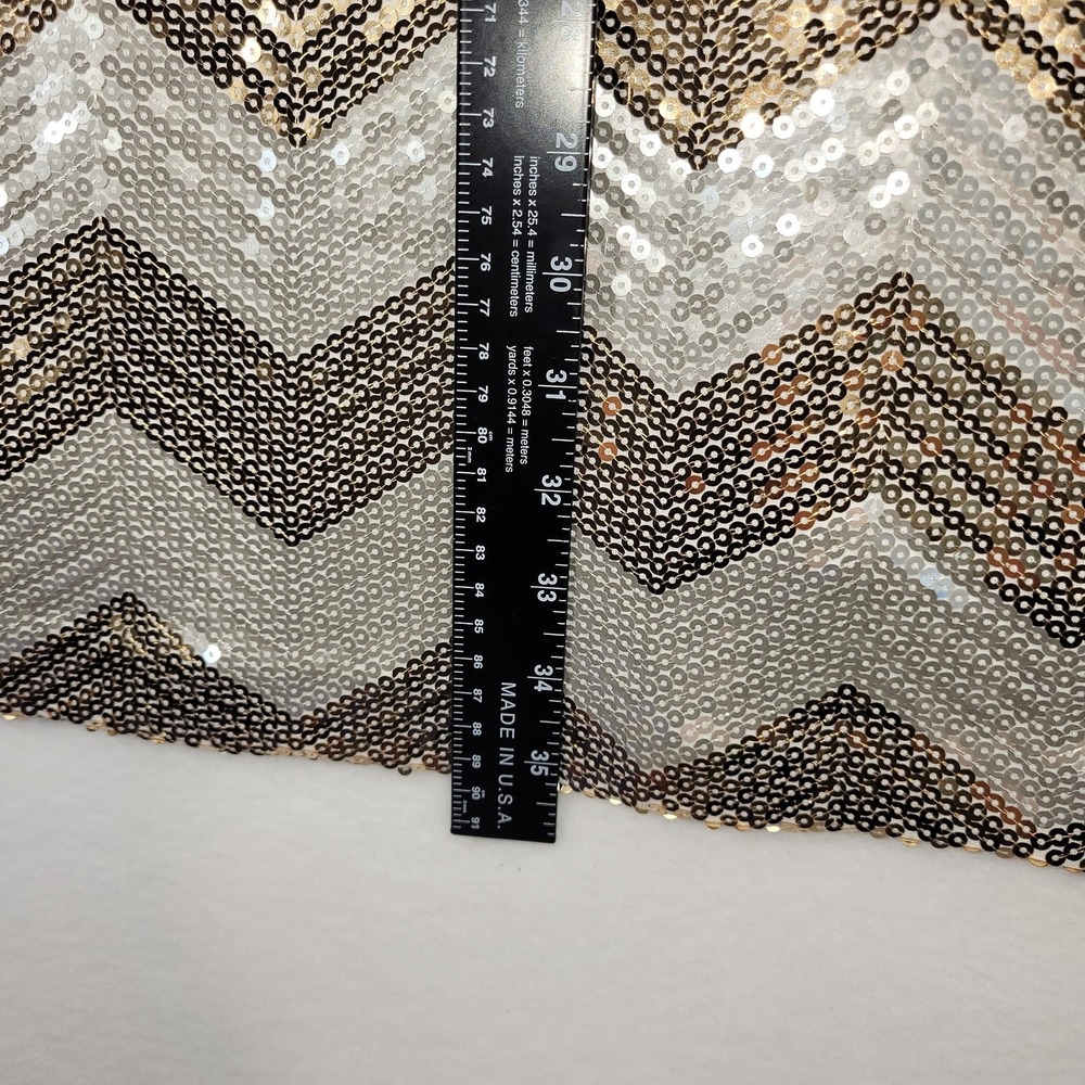 White House Black Market Dress Womens Small Metallic Sequin Chevron Sheath Mini - Picture 11 of 11